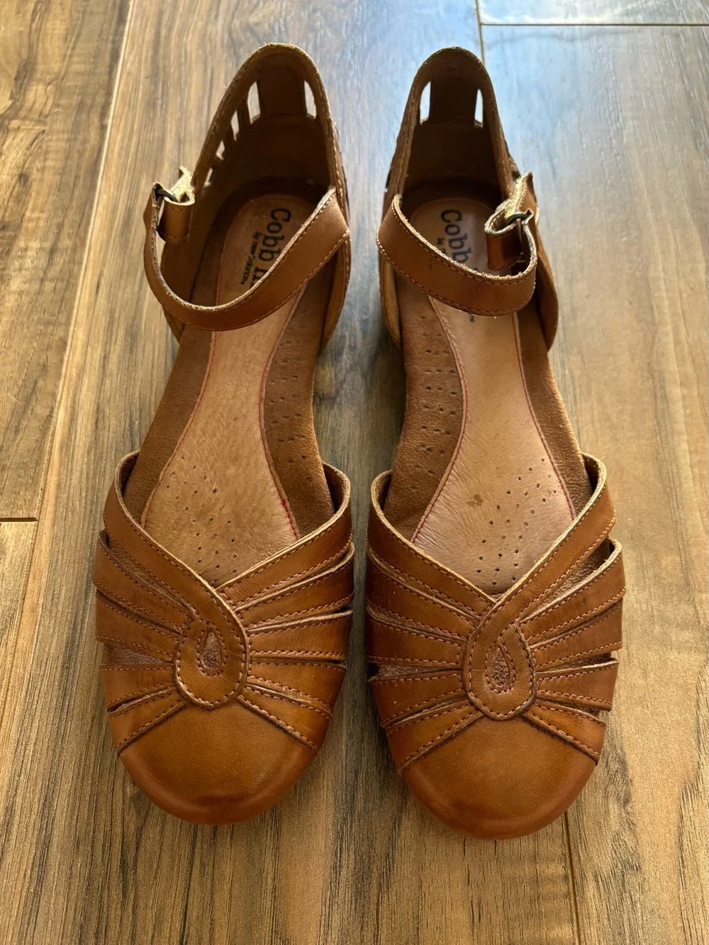 Cobb Hill Tan Leather Fisherman Sandals Comfort Walk Women's Size 10N